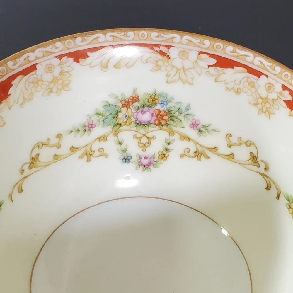 Noritake Floral Footed Tea Cup Made in Occupied Japan Vintage Porcelain